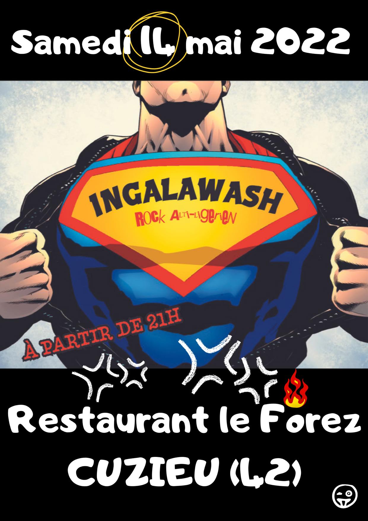 Samedi 14 Mai Concert de Ingalawash à 21h